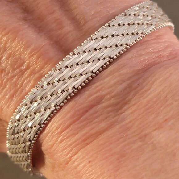 Milor Italy Sterling Silver Riccio Woven Link Bracelet - Picture 3 of 8